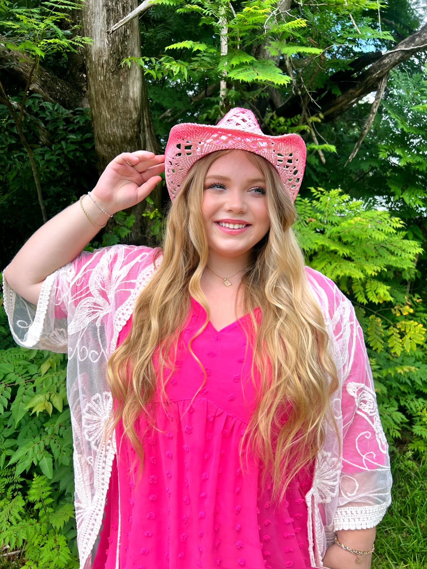Cowgirl Hat in Pink Ombre